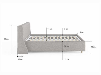 Кровать Сонум Barcelona Кашемир Бежевый (с подъемным механизмом) 80х190