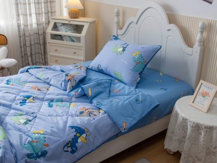 Комплект постельного белья Софи де Марко Crocodile (синий) с одеялом 1,5-спальный