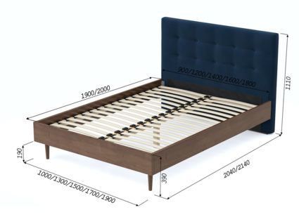 Кровать Арско Альмена Орех/Велюр Grace 13 120х200