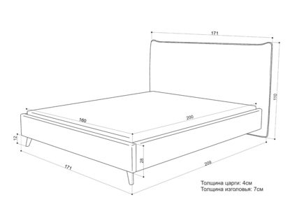 Кровать Sontelle Style Kamizo Velutto 01 80х190