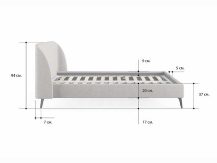 Кровать Сонум Rosa Кашемир Серый 80х190