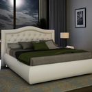 Кровать Sleeptek Premier 6 Экокожа White (с подъемным механизмом) 180х190